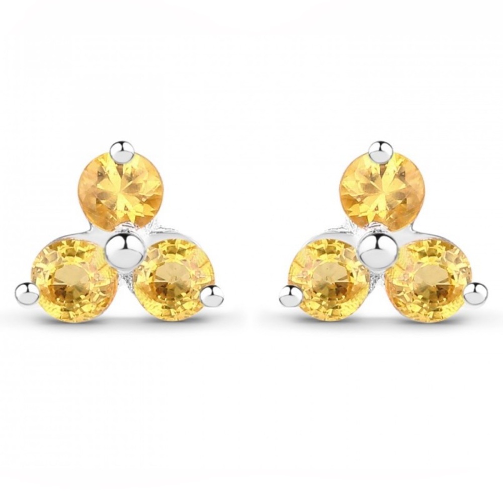 Sterling Silver 0.60 CTW
Sapphire Designer Stud
Earrings